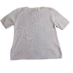 Alfred Dunner Women's Top Sweater Blouse Shirt PM Purple Chunky Cottage